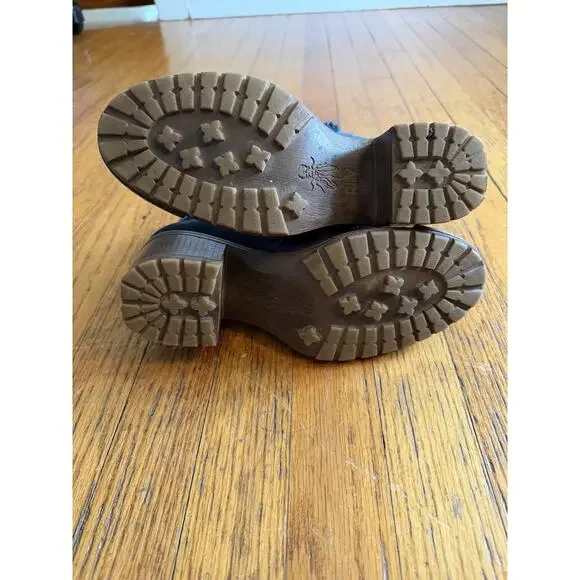 FLY London Boots Womens Size 8 Blue Leather Suede Lace Up Ankle Zip P143689003 - Picture 10 of 11